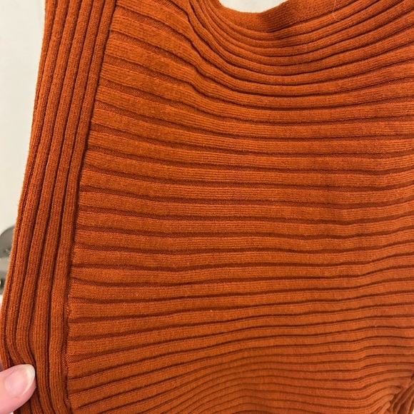 Ribbed Burnt Orange, Cropped Tank Top, Sz XL - Picture 2 of 5